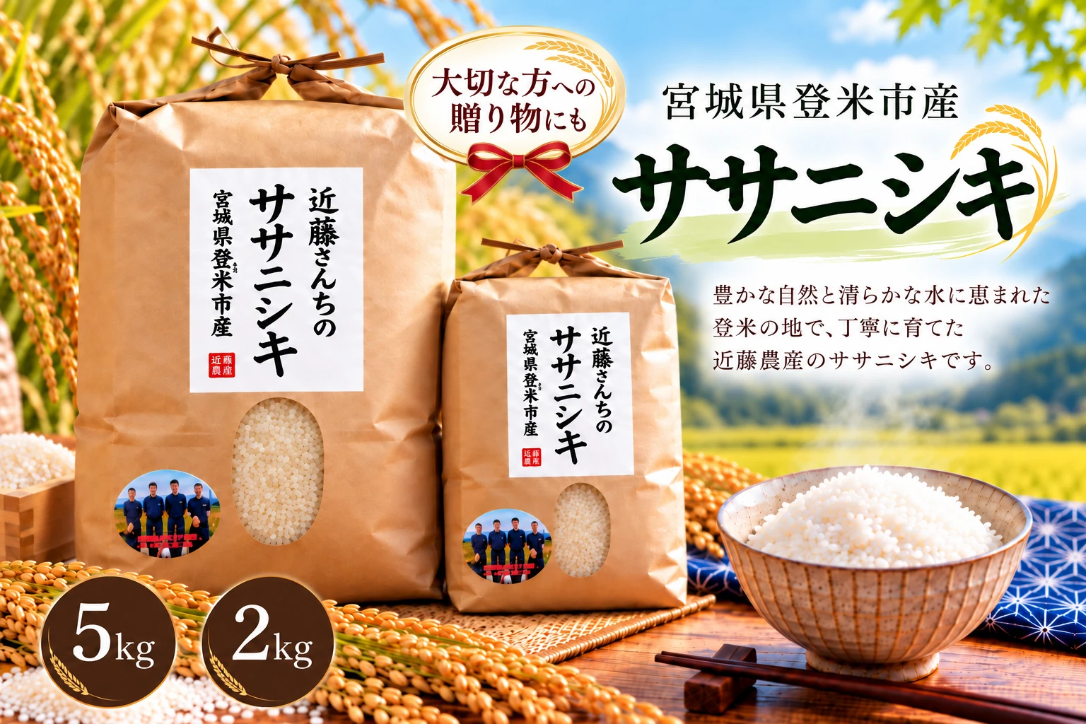 近藤さんちのササニシキ 5kg・2kg