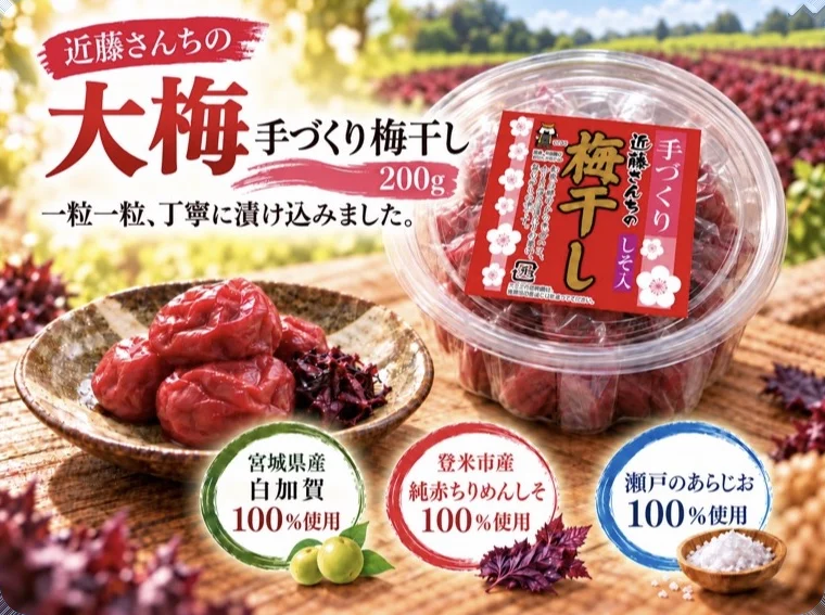 近藤さんちの大梅 手づくり梅干し 200g