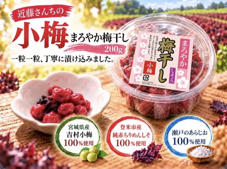近藤さんちの小梅 まろやか梅干し 200g